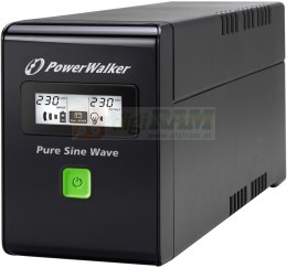 UPS POWER WALKER LINE-INTERACTIVE 800VA 3X IEC 230V,PURE SINE WAVE,RJ11/45 IN/OUT,USB,LCD (Pełna sinusoida)