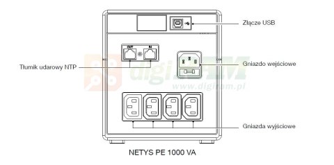 UPS NETYS PE 1000VA/600W 230V/AVR/4XIEC 320,LED,USB UPS NETYS PE 1000VA/600W 230V/AVR/4XIEC 320,LED,USB
