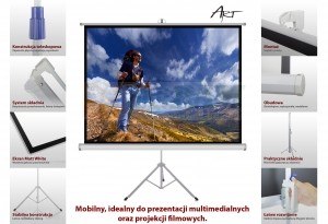 Ekran ręczny na statywie 4:3 84" 170x127cm TS-84 4:3