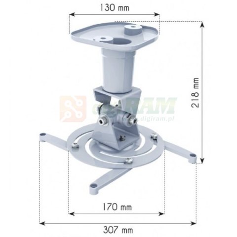 Ramię do projektora 22cm 10kg sufitowe białe Ramię do projektora 22cm 10kg sufitowe białe