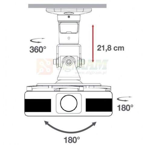 Ramię do projektora 22cm 10kg sufitowe białe Ramię do projektora 22cm 10kg sufitowe białe