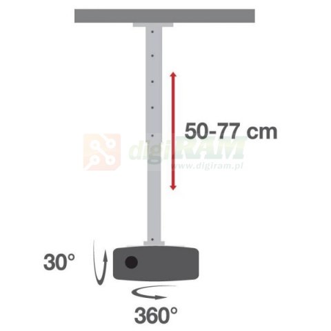 Ramię do projektora 50-77cm sufitowe, 15kg białe Ramię do projektora 50-77cm sufitowe, 15kg białe
