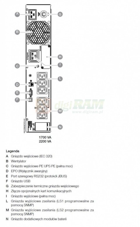 UPS NETYS RT 2200VA/1800W USB/IEC/EPO/6xC13/1xC19 NRT2-U2200 UPS NETYS RT 2200VA/1800W USB/IEC/EPO/6xC13/1xC19 NRT2-U2200