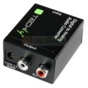 Konwerter cyfrowy Toslink SPDIF, coaxial audio na analog stereo RCA L/R