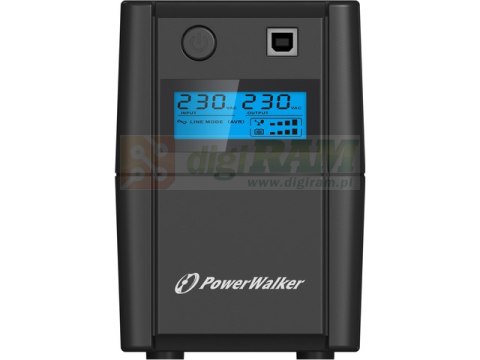 UPS LINE-INTERACTIVE 650VA 2X 230V PL OUT, RJ11 IN/OUT, USB, LCD