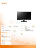 Monitor wielkoformatowy SC-32E Czarny 300cd/m2 24/7 BNC