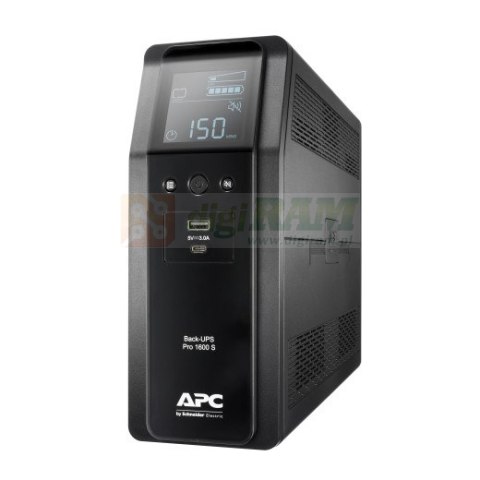 BR1600SI UPS Back ProBR1600VA/960W 6xC13, AVR,LCD, ladowarka USB A/C, czysta sinusoida przy pracy bateryjnej