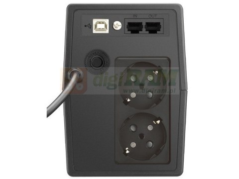 Zasilacz awaryjny UPS POWERWALKER LINE-INTERACTIVE 600VA SCL 2XSCHUKO 230V, RJ11/ 45 IN/OUT, USB, LCD