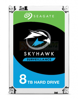 Dysk HDD Seagate Skyhawk ST8000VX004 (8 TB ; 3.5"; 256 MB; 7200 obr/min)
