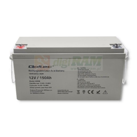 Akumulator AGM | 12V | 150Ah | max. 2250A Akumulator AGM | 12V | 150Ah | max. 2250A