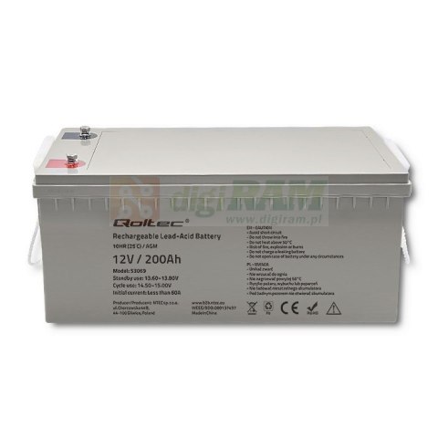 Akumulator AGM | 12V | 200Ah | max. 3000A Akumulator AGM | 12V | 200Ah | max. 3000A
