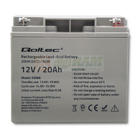Akumulator AGM | 12V | 20Ah | max. 300A Akumulator AGM | 12V | 20Ah | max. 300A