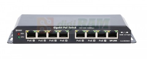 Switch Gigabit PoE 8-7 port 24V 60W