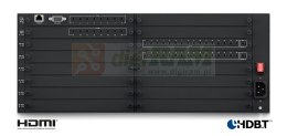 Rama Matrycy Custom Pro Hub z 12 wnękami modułowymi, wejściami liniowymi audio, PoC, HDCP 2.2, dwukierunkowym IR, sterowaniem do