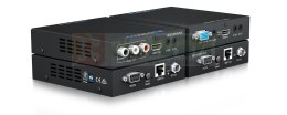 Zestaw HDBaseT™ Extender — 100m (4K do 70m), przełączalne wejścia HDMI/VGA, dwukierunkowy IR, dwukierunkowy PoC