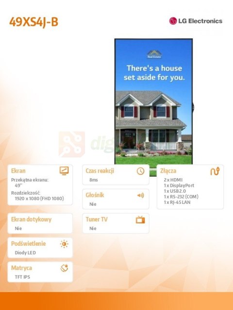 Monitor wielkoformatowy 49 cali 49XS4J-B FHD 4000cd/m2 24/7