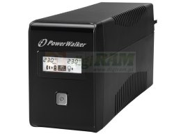 Zasilacz awaryjny UPS Power Walker Line-Interactive 650VA 2xSCHUKO RJ11 USB LCD