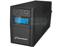 Zasilacz awaryjny UPS Power Walker Line-Interactive 650VA 4xIEC RJ11 USB LCD