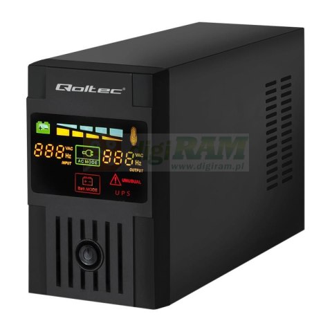 Zasilacz awaryjny UPS Qoltec MONOLITH 1200VA | 720W | LCD | USB