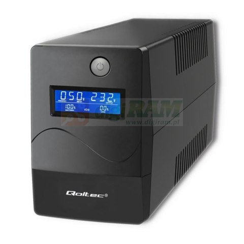 Zasilacz awaryjny UPS Qoltec Monolith | 1000VA | 600W | LCD | USB | RJ45