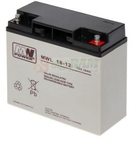 Akumulator MW Power AGM MWL 18-1212V/18Ah 181*77*167 (M5)