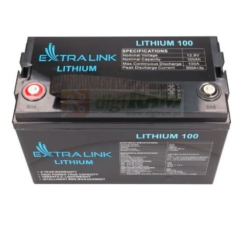 Akumulator LiFePO4 100AH 12.8V BMS EX.30455 Akumulator LiFePO4 100AH 12.8V BMS EX.30455