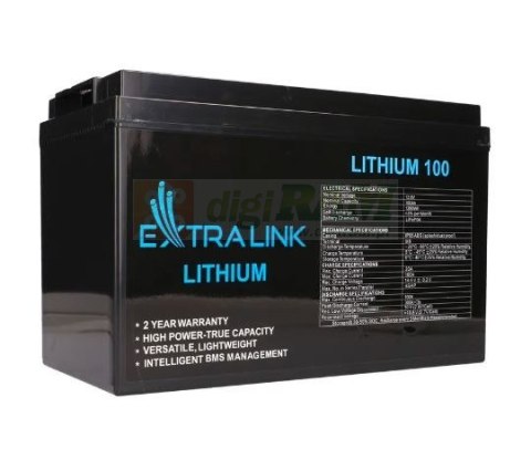 Akumulator LiFePO4 100AH 12.8V BMS EX.30455 Akumulator LiFePO4 100AH 12.8V BMS EX.30455