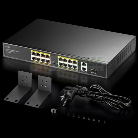 Przełącznik FS1018PS1 16xFE PoE+ 200W 1xSFP Przełącznik FS1018PS1 16xFE PoE+ 200W 1xSFP