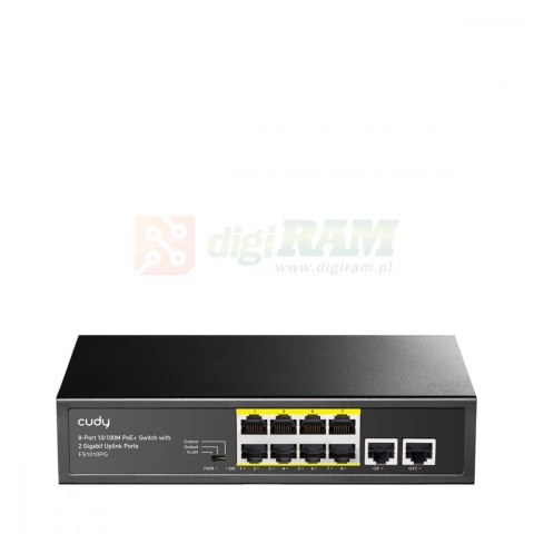 Przełącznik FS1010PG 8xFE PoE+ 120W 2xGigabit Uplink Przełącznik FS1010PG 8xFE PoE+ 120W 2xGigabit Uplink