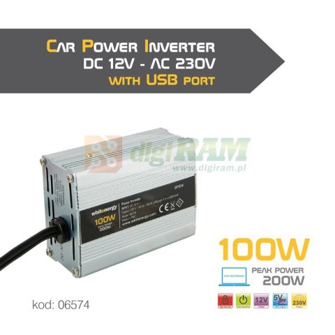 Przetwornica AC/DC 100W 12V/230V z USB 06574 Przetwornica AC/DC 100W 12V/230V z USB 06574