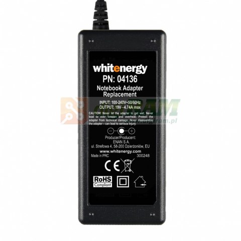 Zasilacz 19V | 4.74A 90W wtyk 5.5*2.5mm (04136) Zasilacz 19V | 4.74A 90W wtyk 5.5*2.5mm (04136)