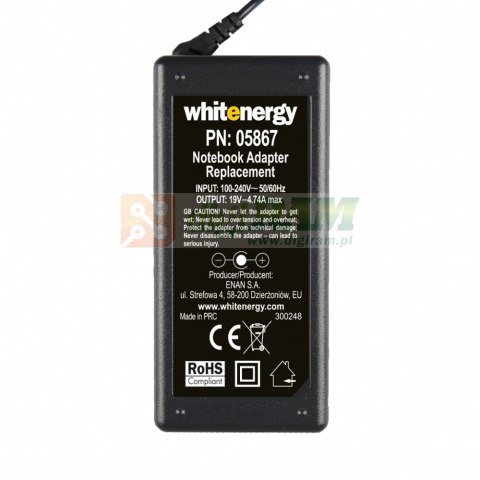 Zasilacz 19V | 4.74A 90W wtyk 7.4*5.0 mm + pin HP Compaq (05867) Zasilacz 19V | 4.74A 90W wtyk 7.4*5.0 mm + pin HP Compaq (05867)