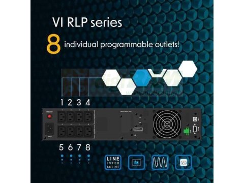 Zasilacz awaryjny UPS Line-interactive 2000VA 8xIEC C13 USB-B EPO LCD 2U