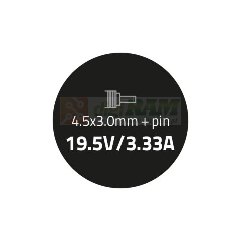 Zasilacz do HP Compaq 65W | 19.5V | 3.33A | 4.5*3.0+pin Zasilacz do HP Compaq 65W | 19.5V | 3.33A | 4.5*3.0+pin