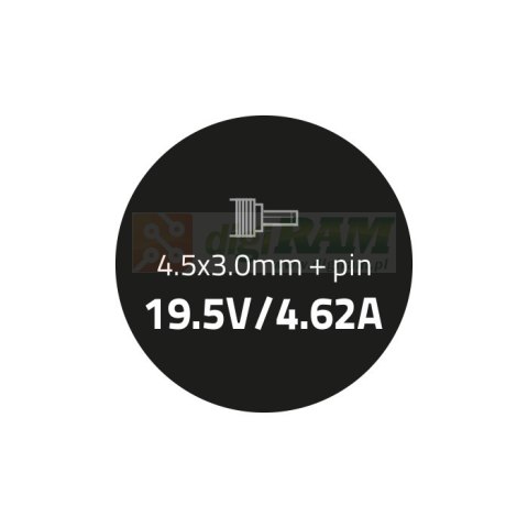 Zasilacz do HP Compaq 90W | 19.5V | 4.62A | 4.5*3.0+pin Zasilacz do HP Compaq 90W | 19.5V | 4.62A | 4.5*3.0+pin