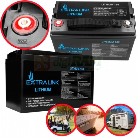 Akumulator LiFePO4 160AH 12.8V BMS EX.30462 Akumulator LiFePO4 160AH 12.8V BMS EX.30462