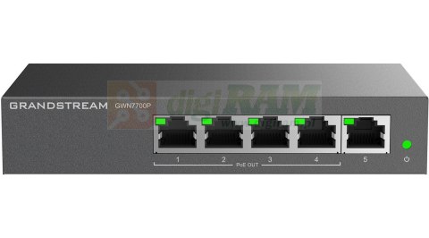 Switch Grandstream PoE GWN7700P (4x PoE do 1000; 1x do 1000Mpbs)