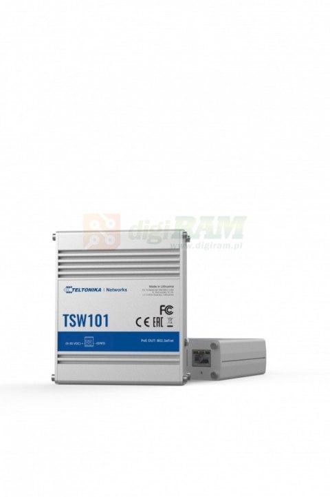 Przełącznik przemysłowy TSW101 5xGbE 4xPoE+ Przełącznik przemysłowy TSW101 5xGbE 4xPoE+