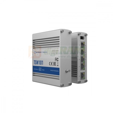 Przełącznik przemysłowy TSW101 5xGbE 4xPoE+ Przełącznik przemysłowy TSW101 5xGbE 4xPoE+