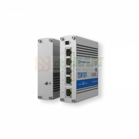 Przełącznik przemysłowy TSW101 5xGbE 4xPoE+ Przełącznik przemysłowy TSW101 5xGbE 4xPoE+