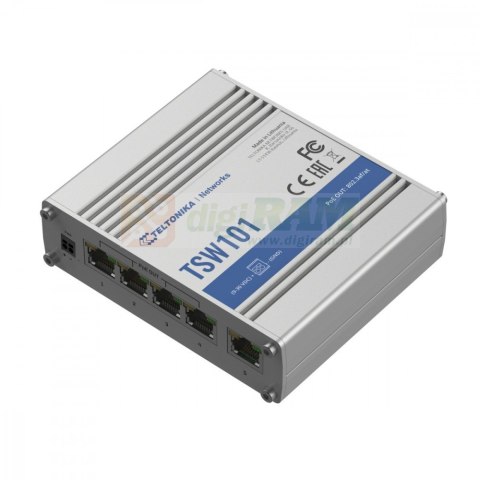 Przełącznik przemysłowy TSW101 5xGbE 4xPoE+ Przełącznik przemysłowy TSW101 5xGbE 4xPoE+