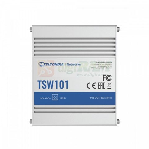Przełącznik przemysłowy TSW101 5xGbE 4xPoE+ Przełącznik przemysłowy TSW101 5xGbE 4xPoE+