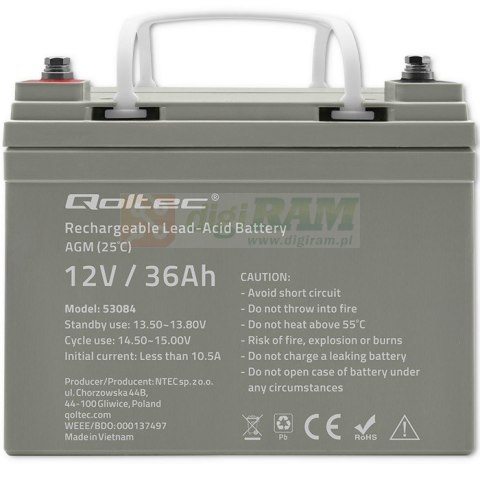 Akumulator AGM | 12V | 36Ah | max. 540A Akumulator AGM | 12V | 36Ah | max. 540A