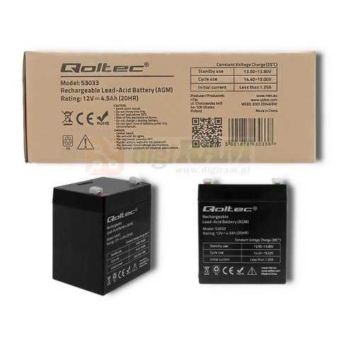 Akumulator AGM | 12V | 4.5Ah | max.1.35A Akumulator AGM | 12V | 4.5Ah | max.1.35A