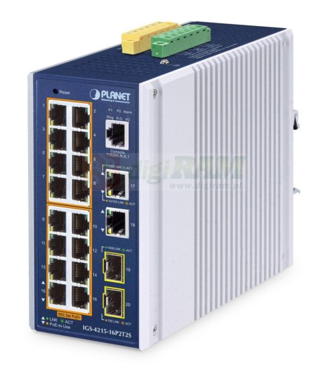 Planet IGS-4215-16P2T2S IP30 Industrial L2/L4 16-Port