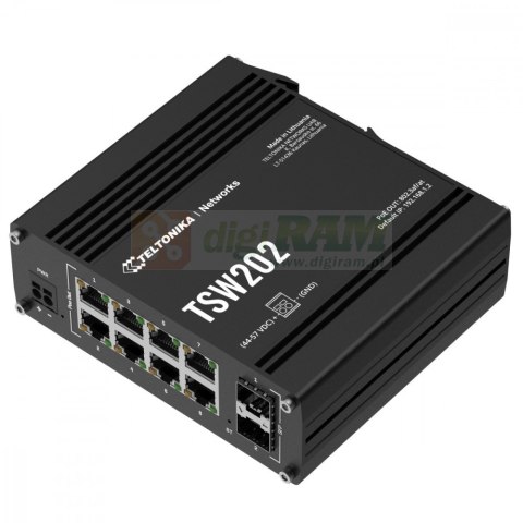 Przełącznik zarządzalny przemysłowy TSW202 2xSFP 8xPoE+ L2/L3 Przełącznik zarządzalny przemysłowy TSW202 2xSFP 8xPoE+ L2/L3