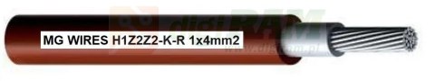 Przewód fotowoltaiczny // MG Wires // 1x4mm2, 0,6/1kV czerwony H1Z2Z2-K-R-4mm2 RD, opakowanie 50m