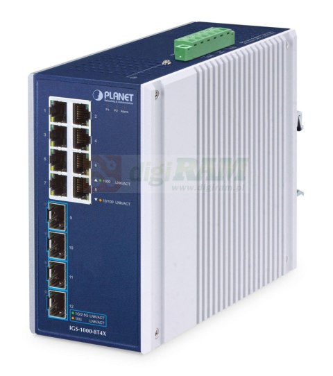 Planet IGS-1000-8T4X IP30 Industrial 8-Port