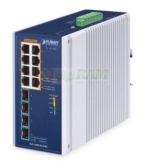 Planet IGS-1000-8UP4X IP30 Industrial 8-Port