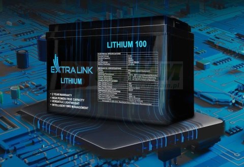 Akumulator LiFePO4 100AH 12.8V BMS EX.30455 Akumulator LiFePO4 100AH 12.8V BMS EX.30455
